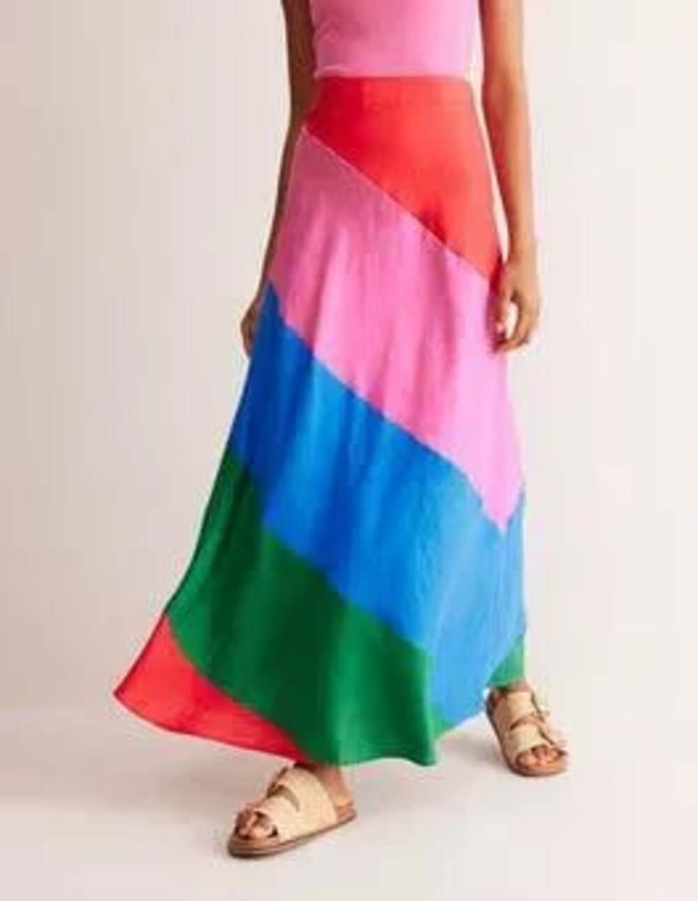 Boden Patchwork Bias Cut Slip Skirt